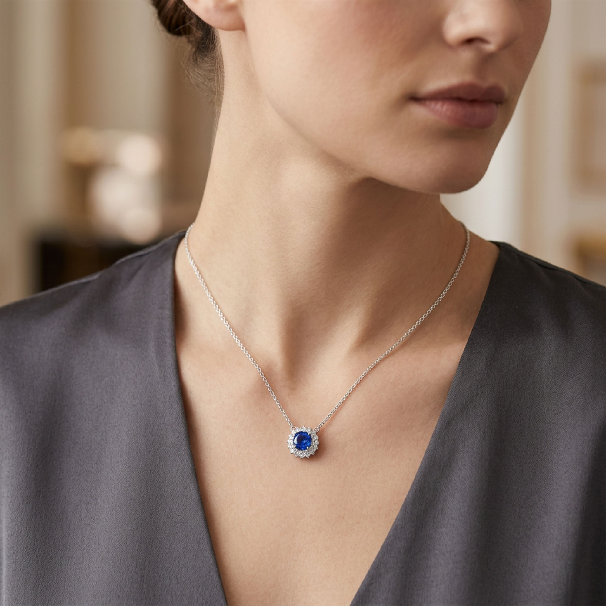 Victorio & Lucchino - Colgante zafiro elegante - Aurelya Jewels
